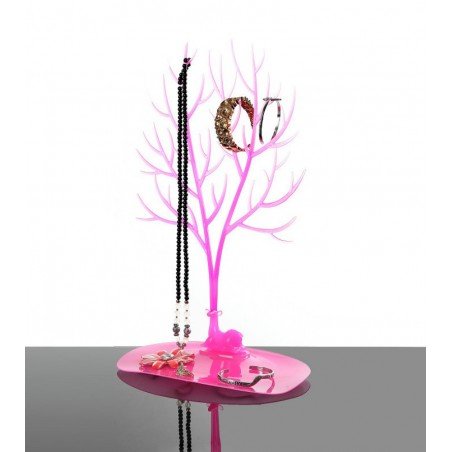 Ekspozytor na biżuterię duży- naszyjnik, pierścionki różowe drzewo E32R