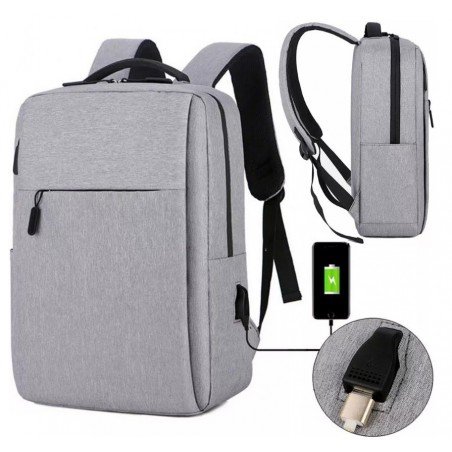 Plecak na laptopa sportowy USB czarny PL154CZ