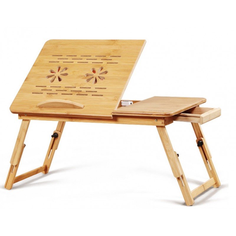 Składany stolik pod laptop bambusowy stabilny tablet STL11