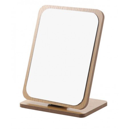 Standing wooden rectangular cosmetic mirror L8BR