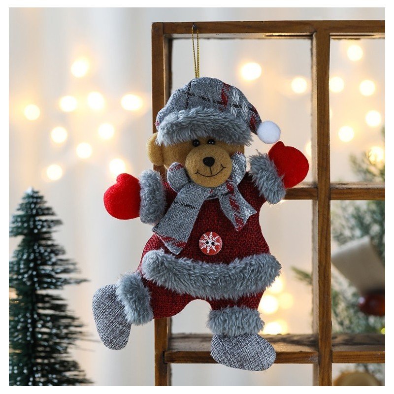 Teddy bear for the Christmas tree hanging 18,5 cm KSN58