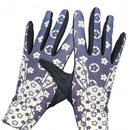 Damskie rękawiczki elegancki nadruk Elegant ciepłe z polarkiem w środku REK144WZ1